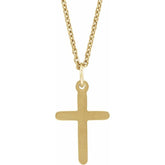 14K Yellow Cross 18" Necklace